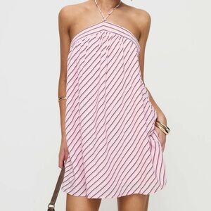 Princess Polly Pink Striped Halter Dress